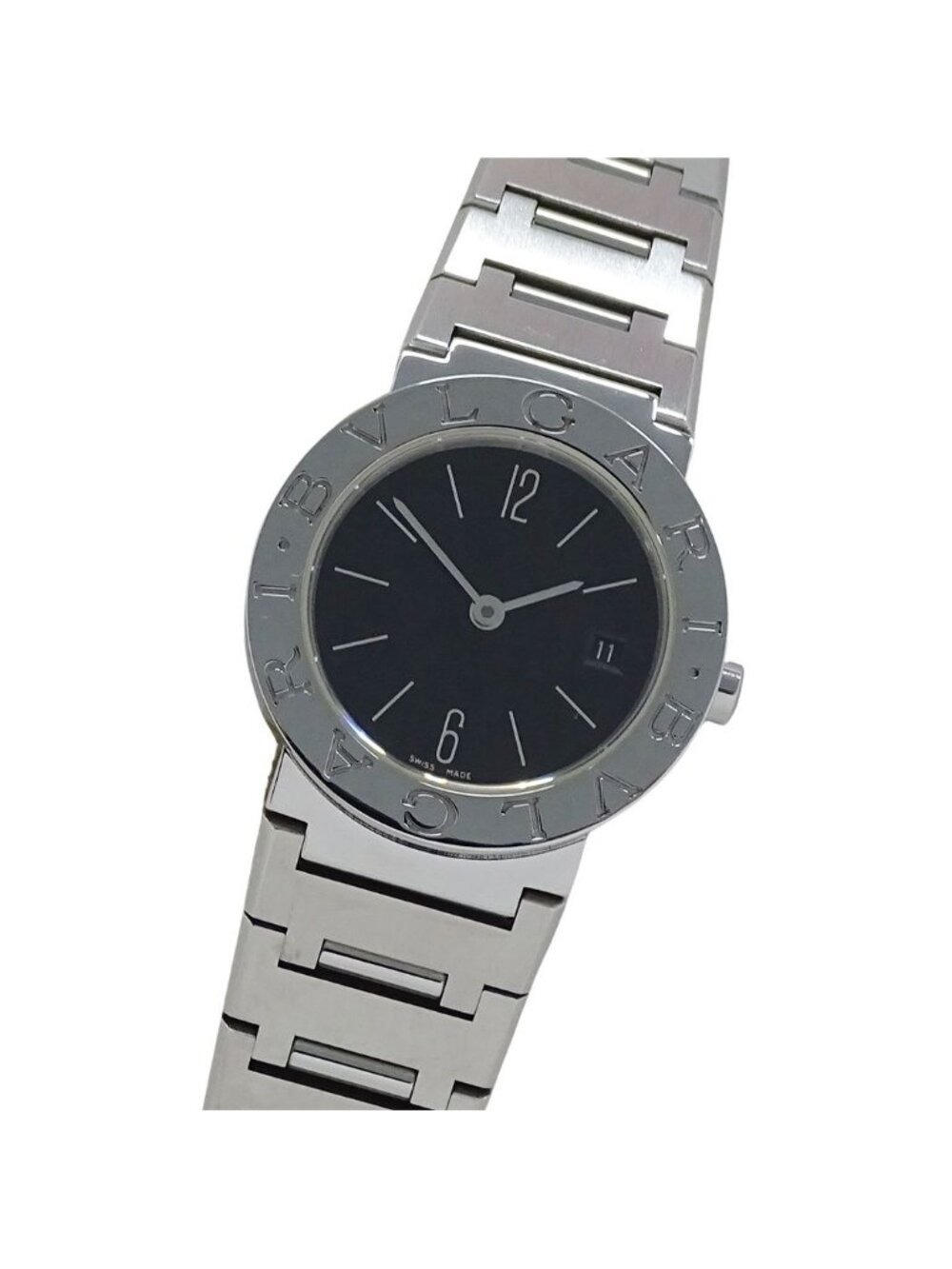 Bvlgari Watch Date Quartz Stainless Steel Silver Black